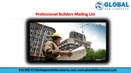 Professional Builders Mailing List