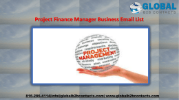 Project Finance Manager Business Email List