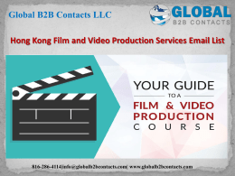 Hong Kong Film and Video Production Services Email List