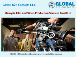 Malaysia Film and Video Production Services Email List