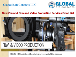 New Zealand Film and Video Production Services Email List