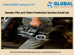 Sweden Film and Video Production Services Email List