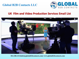 UK  Film and Video Production Services Email List