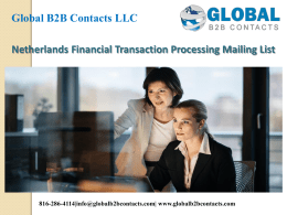 Netherlands Financial Transaction Processing Mailing List