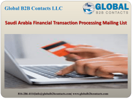 Saudi Arabia Financial Transaction Processing Mailing List