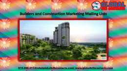Builders and Construction Marketing Mailing Lists