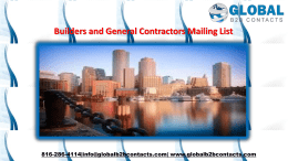 Builders and General Contractors Mailing List