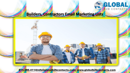 Builders, Contractors Email Marketing Lists