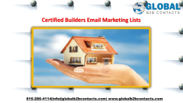 Certified Builders Email Marketing Lists
