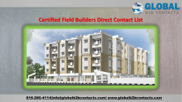 Certified Field Builders Direct Contact List
