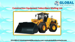 Construction Equipment Subscribers Mailing List