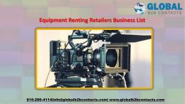 Equipment Renting Retailers Business List