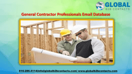 General Contractor Professionals Email Database