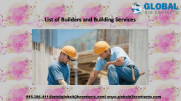 List of Builders and Building Services