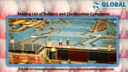 Mailing List of Builders and Construction Companies