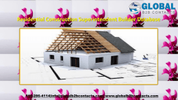 Residential Construction Superintendent Builder Database