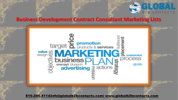 Business Development Contract Consultant Marketing Lists