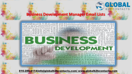 Business Development Manager Email Lists