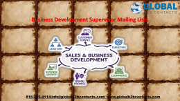 Business Development Supervisor Mailing Lists