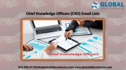 Chief Knowledge Officers (CKO) Email Lists