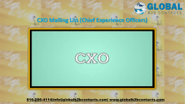 CXO Mailing List (Chief Experience Officers)