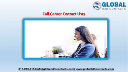 Call Center Contact Lists