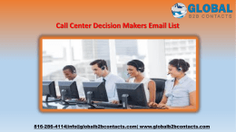 Call Center Decision Makers Email List