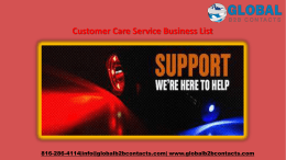 Customer Care Service Business List