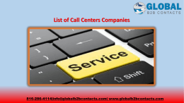 List of Call Centers Companies