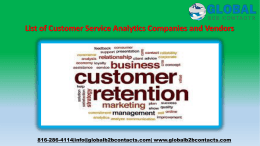 List of Customer Service Analytics Companies and Vendors