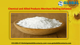 Chemical and Allied Products Merchant Mailing Database