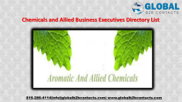 Chemicals and Allied Business Executives Directory List