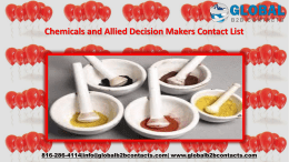 Chemicals and Allied Decision Makers Contact List