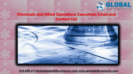 Chemicals and Allied Operations Executives Email and Contact List