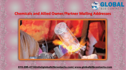 Chemicals and Allied Owner,Partner Mailing Addresses