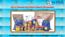 List of Chemical and Allied Products Wholesalers