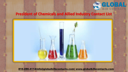 President of Chemicals and Allied Industry Contact List