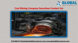 Coal Mining Company Executives Contact List