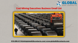 Coal Mining Executives Business Email List