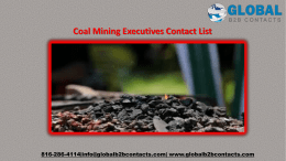 Coal Mining Executives Contact List