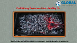 Coal Mining Executives Direct Mailing List