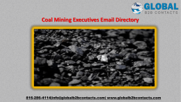 Coal Mining Executives Email Directory