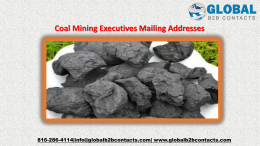 Coal Mining Executives Mailing Addresses