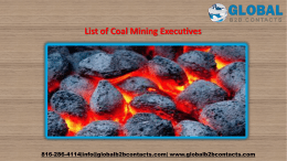 List of Coal Mining Executives