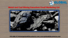 Metal and Coal Mining Executives Email Marketing List