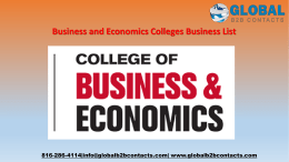 Business and Economics Colleges Business List
