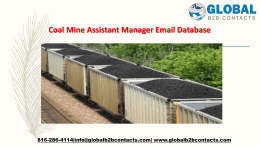 Coal Mine Assistant Manager Email Database