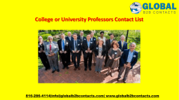 College or University Professors Contact List