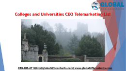 Colleges and Universities CEO Telemarketing List