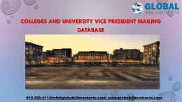 Colleges and University Vice President Mailing Database